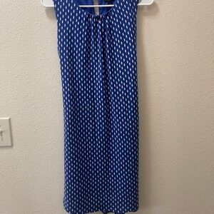 Ann Taylor Navy and White Patterned Maxi Skirt
